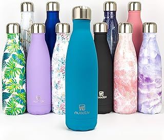 Stainless Steel Water Bottle, Vacuum Insulated Flask BPA Free, 12hrs Hot & 24hrs Cold Drinks, Thermal Metal Water Bottles, Leakproof 500ml Double Wall, Drinking for Kids, Gym, Sports, Travel