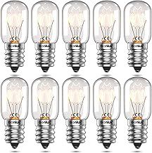 Bonlux 10-Pack Salt Lamp Bulbs E14 16W Fridge Bulb High Temp 300° Oven Light Bulbs Dimmable E14 SES Small Edison Screw Pygmy Lamp Bulbs T22 Tubular Appliance Light Bulb