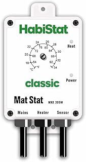 Habistat - Classic On/Off Mat Stat Thermostat - White - 300w - Accurate Dial - Easy to Use - Ideal For Controlling Heat Mats
