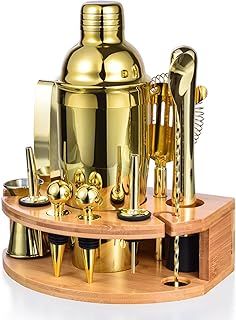Cocktail Shaker Set, Esmula 750 ml, 12-Piece Stainless Steel Bartender Kit, Gift for Men, Women, Friends, Home Stylish Bar Tool Set with Cocktail Recipe Book (Grey)