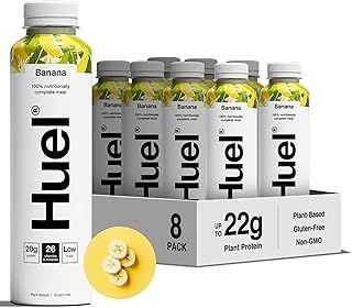 Huel Ready-to-Drink Meal, Banana Protein Drink, 8 x 500ml Bottles, Protein Shakes, Pre-Portioned Meal, 20g of Protein per Bottle, Rich in Essential Vitamins, Minerals and Fibre Meal Replacement Shake