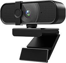 INDOTEAM 1080p HD Webcam for PC with Microphone | Full HD 1080p Web Cam | USB Camera for PC, Laptop, Mac | Webcam with Microphone and Privacy Cover | Plug and Play High Definition Web Camera (Black)