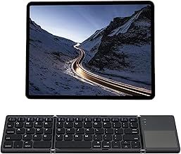 Mcbazel Rechargeable Foldable Bluetooth Keyboard,Portable Folding Wireless Tri-Keyboard with Touchpad for Android/Windows/ iOS13 and above,Tablet/PC - Gray