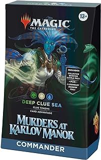 Magic The Gathering Commander Karlov Mansion Murders Deck - Clues Fishing (100 Card Deck, 2 Sample Booster + Accessories) (English Version)