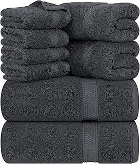 Utopia Towels 8 Piece Towel Set - 2 Bath Towels, 2 Hand Towels and 4 Washcloths Cotton Hotel Quality Super Soft and Highly Absorbent (Gray)