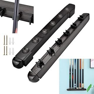 Wooden Billiard Cue Rack - Wall Mounted Pool Stick Holder for 6 Cues - Snooker Rack for Bars, Clubs, and Billiard Players