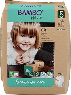 Bambo Nature Premium Training Pants, Size 5 (11-17kg), XL, 19PK Pull Ups, Eco-Labelled Potty Training Pants, Training Nappy, Secure, Comfortable, Discreet for Active Day and Comfy Night's Sleep