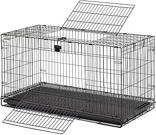 MidWest Homes for Pets Wabbitat Folding Rabbit Cage, 93.98 cm (37-Inch) Long, Includes 1.27 cm (1/2-inch) Floor Grid and removable plastic tray, Black, Model 157