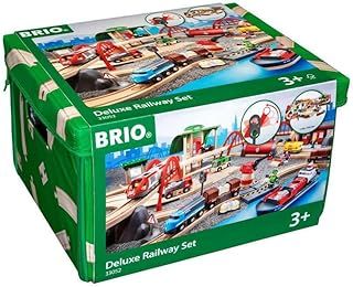 BRIO World Deluxe Wooden Railway Train Set for Kids Age 3 Years Up