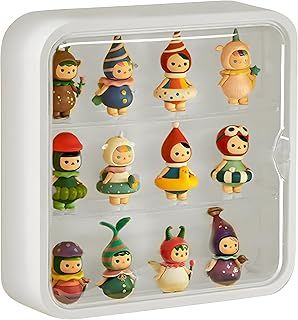 Clear Display Case for Figures, 3 Tiers Wall Mounted Doll Display Case with Magnetic Door, Blind Box Display Shelf Dust and Moisture Proof for Pop Mart Blind Box Collectibles Figure Toys