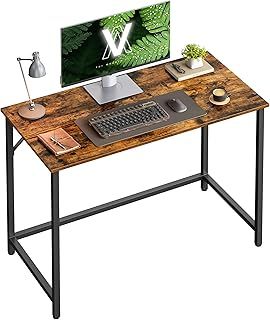 VASAGLE Computer Desk, Writing Desk, Small Office Table, 50 x 100 x 75 cm, Study, Home Office, Simple Assembly, Steel, Industrial Design, Rustic Brown and Black LWD41X