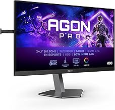 AOC Agon PRO AG246FK - 24.1 Zoll FHD Gaming Monitor, 540 Hz, 0,5 ms, FreeSync Premium, G-Sync comp., HDR400 (2X HDMI, DisplayPort, USB Hub) schwarz/grau