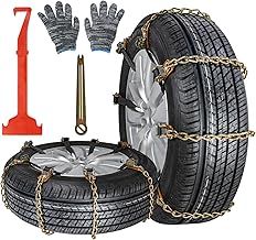 8pcs Snow Chains for Cars Ninonly Stainless Steel Snow Chains for Tyres Universal Anti-Skid Emergency Adjustable Snow Tyre Chain SUV For Ice Snow Mud Road Safety Tire Width 165mm-275mm