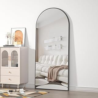 CASSILANDO Full Length Mirror 165cm×60cm, Standing Floor Mirrors, Against Wall for Bedroom, Dressing and Wall-Mounted Thin Frame Mirror, Black