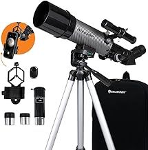 Celestron 22007 Travel Scope 60 DX Portable Refractor Telescope with Smartphone Adapter – Ideal for Beginners with Fully Coated Glass Optics, Tripod, Backpack and Bonus Accessories, Black/Grey
