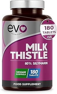 Milk Thistle Tablets | 80% Silymarin | 180 Tablets | Vegan Supplement | Milk Thistle Capsules Alternative | Made in The UK