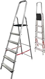 MYPRO ® PREMIUM LINE Aluminium Step Ladder, Lightweight,Portable, Heavy Duty Platform Steps, 3 4 5 6 7 8 Step, EN131 Certified, 150KG Capacity, Ideal for Trade & DIY (6-Step)