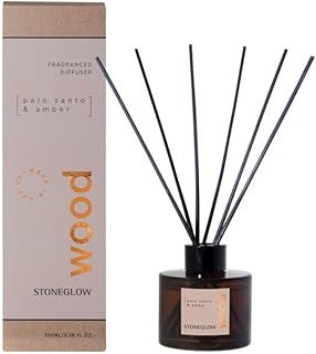 Stoneglow Elements Collection - Wood - Palo Santo & Amber 100ml Scented Reed Diffuser (Brown)