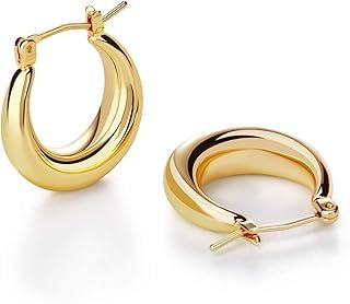 LILIE&WHITE Earrings for Women Chunky Gold Hoop Earrings – Hypoallergenic Minimalist Fashion Jewelry, Gift for Girls and Women Everyday Wear