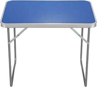 Camping Table Portable Picnic Table Aluminium Folding Table Indoor Outdoor Table Heavy Duty Garden Trestle Set for BBQ Picnic Party, Load Capacity 15KG (Orange)