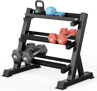 YOLEO 1100LBS/500KG Dumbbell Rack- Adjustable 3 Tier Weight Rack for Home Gym, Heavy Duty Weight Storage Organizer Dumbbell Storage Stand Holder(Rack Only)