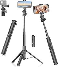 Gahenwo 61" Selfie Stick, Phone Tripod/Monopod with Wireless Remote and Smartphone Clamp, All-in-1 Portable Cell Phone Stand compatible with iPhone/Android