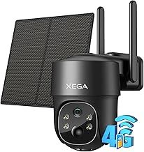 4G LTE Cellular Security Camera Solar With SIM Card, Outdoor Wireless No WiFi Security Camera CCTV, 2K HD PTZ Night Vision PIR Motion Detection Notification Alarm TF&Cloud Storage IP66