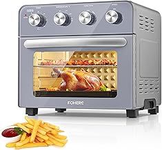FOHERE Air Fryer 23L Oven, 1700W Mini Oven Multi-function Countertop Convection Oven with Rotisserie, Oil Free Cooking, Independent Temp Control for Energy Save, 6 Accessories & 100 Recipes (Gary)