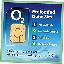 O2 Data Sim Card Preloaded with UNLIMITED 4G/5G Data. Includes 25GB to Roam for Free in 47 Countries. No Contracts, No Commitments, No Credit Checks, No Tie-ins, No Personal ID. (Valid for 1 Month).