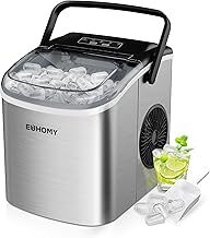 Ice Maker Machine Countertop Ice Cube Maker with Portable Handle, 9 Ice Cubes in 6 Mins, Self-Cleaning Compact Ice Maker 12 kg in 24 Hrs, with Ice Scoop and Basket for Home/Kitchen/Office/Bar
