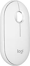Logitech Pebble Mouse 2 M350s Slim Bluetooth Wireless Mouse, Portable, Lightweight, Customisable Button, Quiet Clicks, Easy-Switch for Windows, macOS, iPadOS, Android, Chrome OS - White