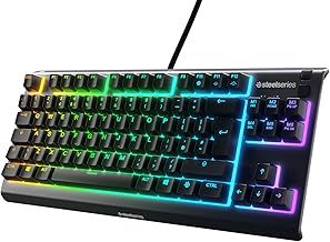 SteelSeries 64836 Apex 3 TKL - RGB Gaming Keyboard - Tenkeyless Compact Esports Form Factor - 8-Zone RGB Illumination - IP32 Water & Dust Resistant - English QWERTY Layout,Black