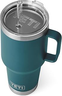 YETI Rambler Straw Mug, Stainless Steel Vacuum Insulated Mug with Stronghold Lid, Agave Teal, 35 oz (1035 ml)