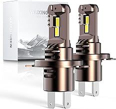 H4 Led Headlight Bulbs, 6500K Cool White, 60W 26000LM H4 Headlight Bulbs led with Fan, No Adapter Required, Plug and Play Easy Installation, Pack of 2 (H4/9003/HB2)