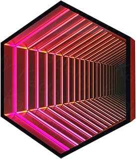 Large Infinity Mirror Tunnel Light, 3D Led Night Light Mirror Wall Hanging Lights, Wedding Festival Party Decoration Sensory Mood Lights(Large-70cm)