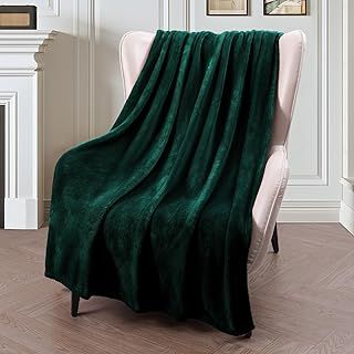 Extra Large Fleece Throw Blanket for Couch, Sofa, 300GSM Super Soft and Warm Blankets, Forest Green Throw All Season Use, Cozy, Plush, Lightweight, 127x178 CM