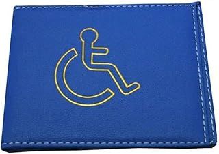 Disabled Badge Holder Cover Wallet Safe Protection Protector Disability Parking Permit Display Metal Corner PU Leather Hologram - Blue