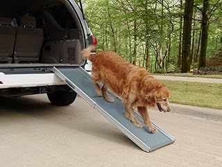 PetSafe Happy Ride Extra-long Telescoping Dog Ramp, Portable Pet Ramp, Great for Cars, Trucks and 4X4s, Durable Aluminium Frame Supports up to 140 kg, Side Rails and High-Traction Surface Design