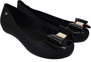 IVACHY Womens Jelly Ballet Shoes, Bow Details Slip-On Flats, Comfy Ladies Casual Wear Every-Day Closed Toe Ballerina Pumps