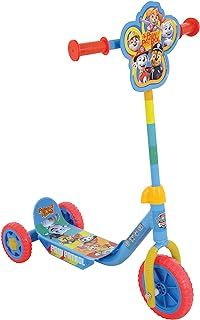 Paw Patrol 3-Wheel Scooter for Kids Deluxe Edition Officially Licensed with Exciting Decals Sturdy Steel Frame Puncture-Proof Tires, Adjustable Handlebar Height - 3+ Years