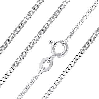 Jewellery 925 Sterling Silver Necklace - 1mm Diamond Cut Curb Chain Necklace | Choose from 16" -30" Chain | For Layered Looks or Replacement