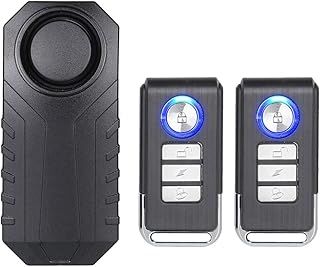 Wireless Bicycle Motorcycle Alarm, Waterproof Anti-Theft Security Sensor Alarm with 113dB Super Loud Sound, 7 level Sensitivity (2 Remote Control Included)