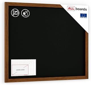 ALLboards Chalkboard with Varnished Wooden Frame 100x80cm, Chalk Writing Board