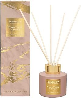 Stoneglow Luna Collection Ylang Ylang & Amber 120ml Scented Reed Diffuser (Pink & Gold)