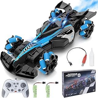 4WD 2.4GHz Drift RC Car with LED Light, Music and Spray Off Road Stunt Car for 8+ Boys & Girls