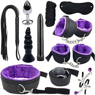 Bed Restraints Kit for Couples Play Game Bed Toys Bondage Restraints Set SM Toys Flirting Tool for Men's and Women's Pleasure Adjustable Collar/Wrist/Ankle Cuffs Adults Neck to Feet Accessories