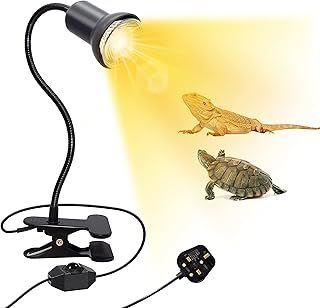 Reptile Heat Lamp, Basking Light with 360° Rotating Heating Light, 40cm Gooseneck, E27 Lamp Holder, Turtle Tank Accessories (without bulb)