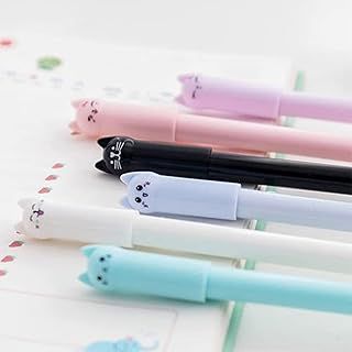 6pcs/set Kawaii Cartoon Cat Gel Pen for Girl Gift Stationery Cute Writing Handles Pens Nice Office School Supplies
