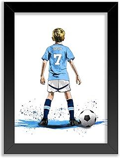 Personalised Manchester City Gifts for Boys - Man City FC - Man City Football Posters for Boys Bedrooms - Manchester City Football Room Decor by Art by Toor (Fine Art Print (Unframed))
