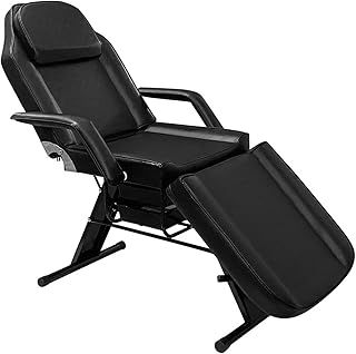 Panana Massage Table SPA Beauty Massage Bed Salon Tattoo Reclining Chair with Plastic Storage Box (Black)